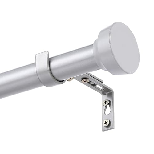 YAJUXIU Rustic Curtain Rod, Industrial Curtain Rods for Windows 72 to 144 Inches, Blackout Wrap Around Curtain Rod, for Indoor and Outdoor, Simple Modern Design, 30 to 144 Inches, Nickel - Image 1