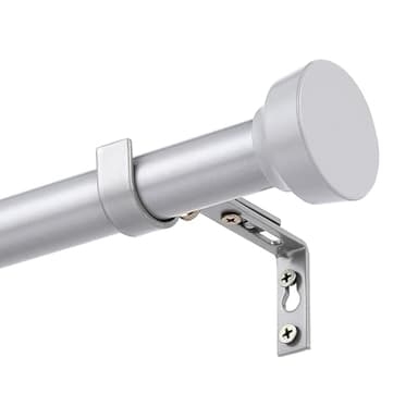 YAJUXIU Rustic Curtain Rod, Industrial Curtain Rods for Windows 72 to 144 Inches, Blackout Wrap Around Curtain Rod, for Indoor and Outdoor, Simple Modern Design, 30 to 144 Inches, Nickel - Image 1