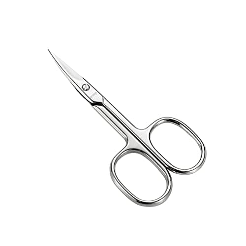 LIVINGO Premium Manicure Scissors Multi-purpose Stainless Steel Cuticle Pedicure Beauty Grooming Kit for Nail, Eyebrow, Eyelash, Dry Skin Curved Blade 3.5 inch - Image 1