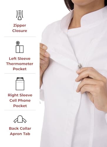 Chef Works Women's Hartford Chef Coat, White, XX-Large - Image 4