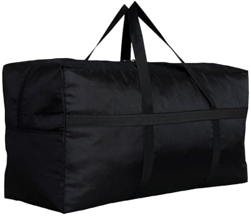 DoYiKe Extra Large Storage Duffle Bag with Zippers and Handles, Black Big Foldable Duffle Bag for Travel-130L - Image 1