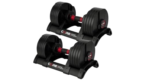 Core Fitness® Adjustable Dumbbell Weight Set by Affordable Dumbbells - Space Saver - Dumbbells for Your Home - Image 1