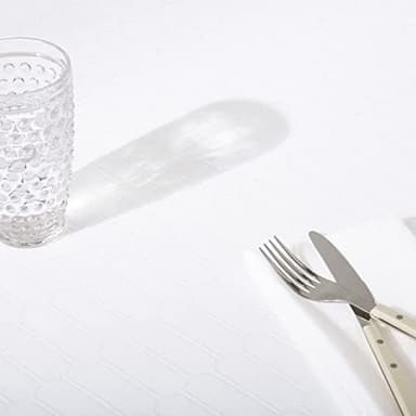 Martha Stewart Honeycomb Modern Farmhouse Polyester Cotton Rectangle Tablecloth, White, 60"x102" - Image 5