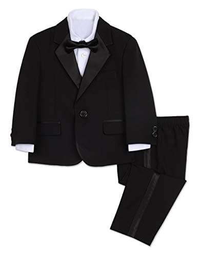 Nautica Baby Four Piece Tuxedo Suit Set, Black Tuxedo, 12M - Image 1