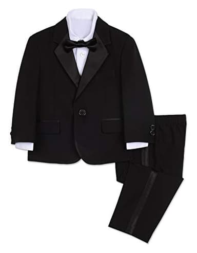 Nautica Baby Four Piece Tuxedo Suit Set, Black Tuxedo, 12M - Image 1