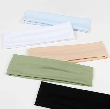 TERSE Headbands for Women's Short Hair - Non-Slip Elastic Sweat Hairbands, Soft Fabric Cloth Bands for Workout, Yoga, Running, Sports, Thin Hair Wrap for Girls - Image 3