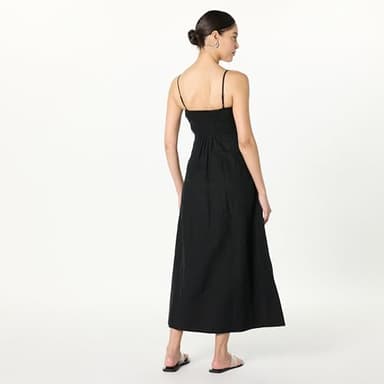 The Drop Women’s Daphne Square Neck Linen Maxi Dress, Black, L - Image 2