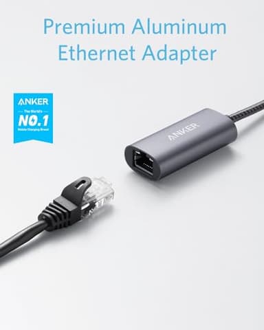 Anker USB C 3.0 to Ethernet Adapter, Portable 1-Gigabit Network Hub, 10/100/1000 Mbps, for MacBook Pro, iPad Pro 2019/2018, ChromeBook, XPS, Galaxy S9/S8, and More - Image 2