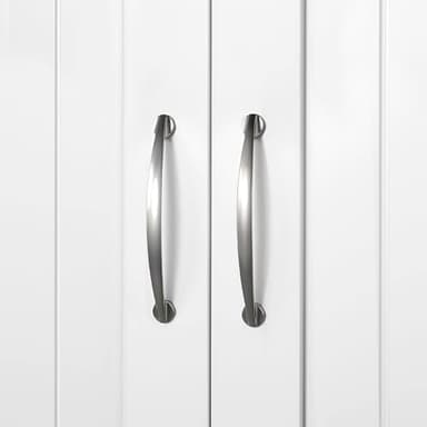 Yaheetech Over The Toilet Cabinet, Double Door Bathroom Storage Organizer, Toilet Rack with Inner Adjustable Shelf and Open Storage Shelf, White - Image 7