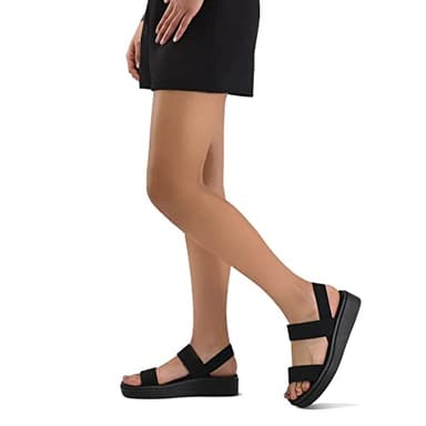 mysoft Women's Platform Wedges Sandals Slingback Lightweight Elastic Ankle Strap Low Wedges Walking Sandals Comfortable Slip On Casual Shoes - Image 2