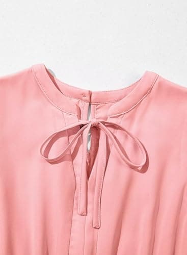DOKOTOO KIDS Girls Summer Dress Flutter Ruffle Sleeve A-Line Dresses Casual Boho Vacation Sundress Pink 6-7 Years - Image 6