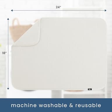 S&T INC. Dish Drying Mat XL, 18” x 24”, Absorbent Microfiber Kitchen Counter Mat, Dish Drying Pad for Dishes, Utensils, Pots and Pans, Extra Large, Cream - Image 6