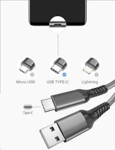 Awnuwuy [2PACK 10FT] USB Type C Charging Cable Grey,Long Android Auto Cable, USB A to USB C Quick Charge Cord for iPhone 15/15 Pro/15 Plus/15 Pro Max,Samsung Galaxy S24 A15 S23 S22 S21 S10,Moto Z4 Z3 - Image 3
