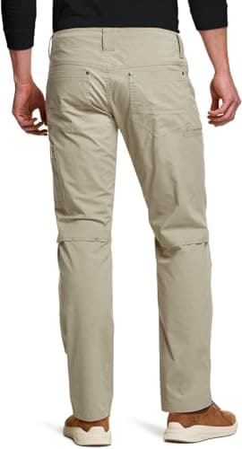 CQR Men's Vent Stretch Pants, Quick Dry Lightweight Casual Cargo Pants, Water Resistant Straight-Fit Utility Work Pants, Sedona Desert Sand, 36W x 32L - Image 2