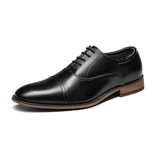 Bruno Marc Men's Lace Up Soft Cap-Toe Formal Dress Shoes,Size 10,Black,Louis_2 - Image 1
