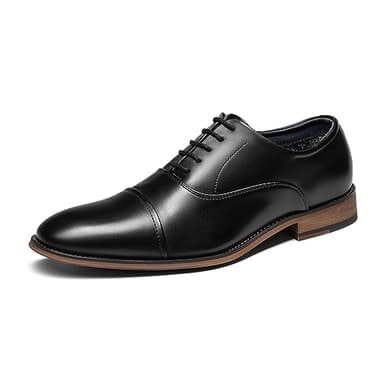 Bruno Marc Men's Lace Up Soft Cap-Toe Formal Dress Shoes,Size 10,Black,Louis_2 - Image 1
