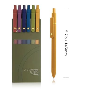 YOXMJDB Gel Pens, 6 Pcs 0.5mm Fine Point Smooth Writing Pens Cute Pen, High-End Series Black Ink Pen for Journaling Note Taking, School Office Supplies for Women Men (6 Pcs Gold Vintage) - Image 6