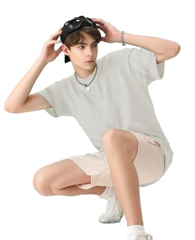 4 Pack Men's Oversized T-Shirts Heavyweight Cotton Tee Crew Neck Short Sleeve T Shirts Loose Fit Basic Essential Soft Classic Tees (WTLGYDGYBK,M) - Image 4