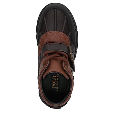 Polo Ralph Lauren Boy's Dover Boot Sneaker, Chocolate/TAN, 4 Toddler - Image 5