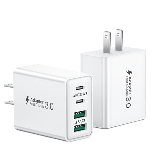 USB C Charger Block, 2Pack 40W 4-Port Type C Fast Charging Block Dual PD Power Adapter+QC Plug Double USB Wall Charger Blocks Multiple USBC Charging Cube for iPhone 16 15 14 13 12 11 Pro Max, Samsung - Image 1