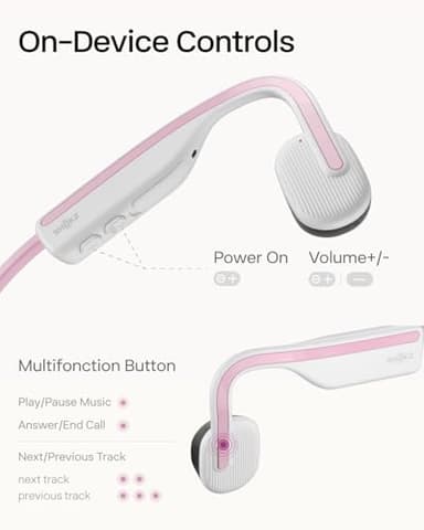 SHOKZ OpenMove - Open-Ear Bluetooth Sport Headphones, Bone Conduction Wireless Earphones, Sweatproof for Running and Workouts, with Sticker Pack (Pink) - Image 8
