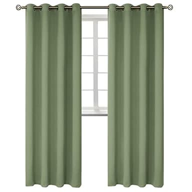 BGment Room Darkening Curtains 120 Inches Long - Grommet Thermal Insulated Drapes Window Treatment Curtains for Bedroom, 2 Panels, 52 x 120 Inch, Grass Green - Image 1