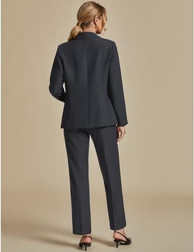 Luvamia Dressy Pantsuit for Women - Two Piece Charcoal Suit, Size X-Large (Fits 16/18) - Image 2