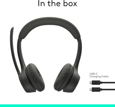 Logitech Zone 300 Wireless Bluetooth Headset with Noise-Canceling Microphone, Compatible with Windows, Mac, Chrome, Linux, iOS, iPadOS, Android- Black (Renewed) - Image 9