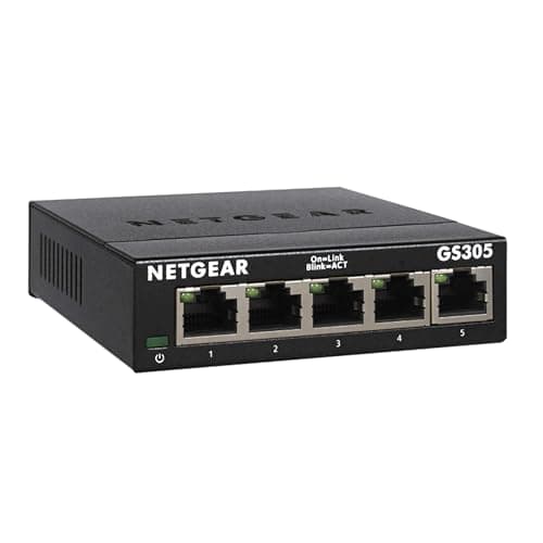 NETGEAR 5-Port Gigabit Ethernet Unmanaged Essentials Switch (GS305) - Home Network Hub, Office Ethernet Splitter, Plug-and-Play, Silent Operation, Desktop or Wall Mount - Image 1