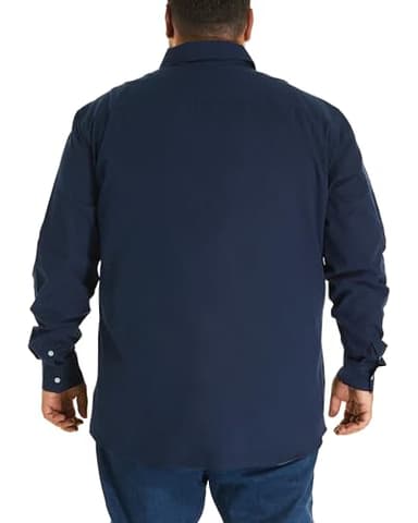 HOdo Big and Tall Mens Cotton Button Down Shirt Navy 5XL - Image 5