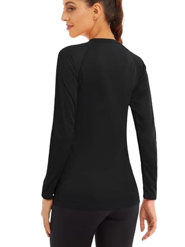 MAGCOMSEN Women's Hiking Shirt, UV Protection, Long Sleeve, Rash Guard, Fishing, Running, Swim - Black - Image 2
