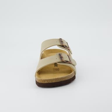 CUSHIONAIRE Lane Cork Footbed Sandals for Women – Comfortable Double Buckle Slip-On with Genuine Suede Footbed & Arch Support Slides for Women Footwear, STONE 8 - Image 8