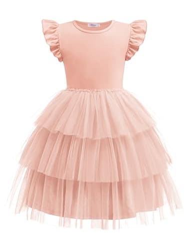 Arshiner Toddler Tutu Dresses Summer Dress Cute Pink Valentine Tulle Sundress for Little Girls 3-4 Years - Image 1