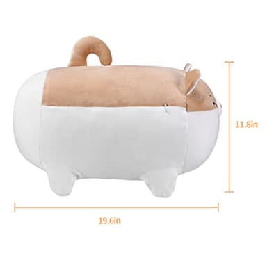 Auspicious beginning 19.6" Shiba Inu Plush Toy Anime Corgi Kawaii Smiling Plush Dog Soft Pillow, Big Stuffed Animals Plush Toy Christmas Birthday Gifts - Image 2