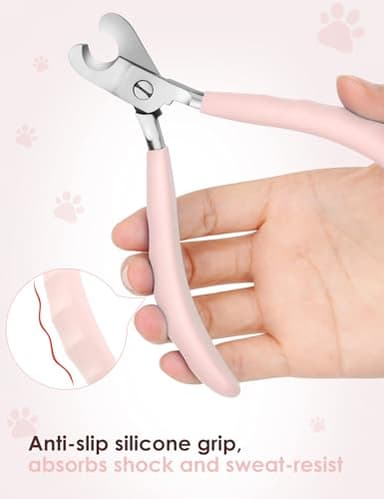 heouvo Heavy Duty Dog Nail Clippers -【Cuts Thick Nails Like Butter】【Upgraded Large Opening】 Professional Toenail Trimmer Razor Sharp Blade for Medium to Giant Breed (Pink) - Image 5