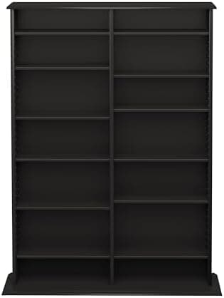 Prepac 2 Column Display Cabinet Media Storage, 38.75" Wide, Black - Image 6