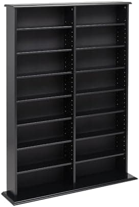 Prepac 2 Column Display Cabinet Media Storage, 38.75" Wide, Black - Image 7