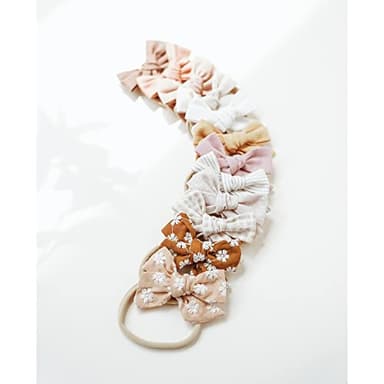 Niceye Baby Girl Bows and Headbands, Stretchy Nylon Hairbands Hair Bows for Newborns, Infants, Toddlers - Handmade Baby Hair Accessories for Girls - Image 7