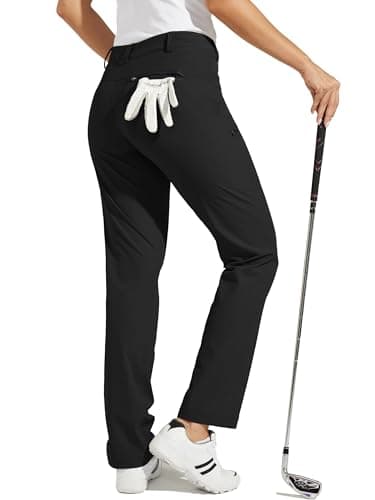 Willit Women's Golf Pants Hiking Pants Quick Dry Lightweight Outdoor Casual Pants with Pockets Water Resistant Black 12 - Image 1