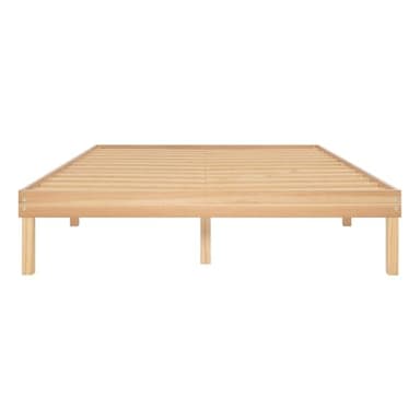 Minimalist Queen Solid Pine Wood Bed Frame with Japanese-Inspired Design, 9.7-Inch Underbed Storage No Box Spring Needed, Low-Profile 300 lb Capacity for Serene Durable Living Spaces, Natural - Image 6