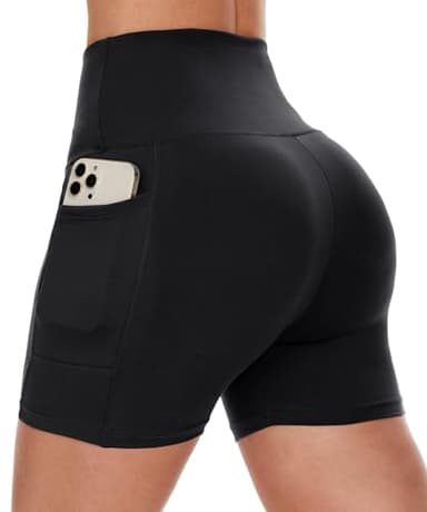 CAMPSNAIL Biker Shorts Women with Pockets - 3"/5"/8" High Waisted Workout Spandex Tummy Control Gym Running Yoga Shorts - Image 1