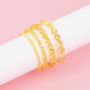 QOGIR Citrine Bracelet - Stone of Wealth Bracelet for Women Men - Handmade Natural Gem Stone Beaded Stretch Elastic Healing Bracelets 6mm - Image 5