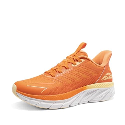 ALLSWIFIT Men's Slip On Walking Shoes Running Comfortable Tennis Breathable Non Slip Athletic Gym Workout Cross Training Fashion Sneakers,Size 8,Orange,SARR034M - Image 1