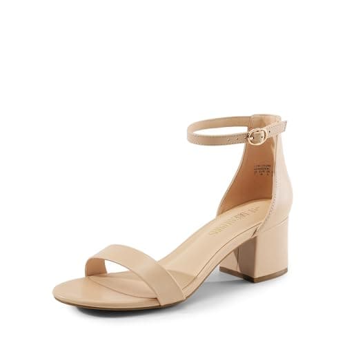 DREAM PAIRS Womens Low-Chunk Low Heel Pump Sandal,Size 8.5,Light Nude-Pu,LOW-CHUNK - Image 1