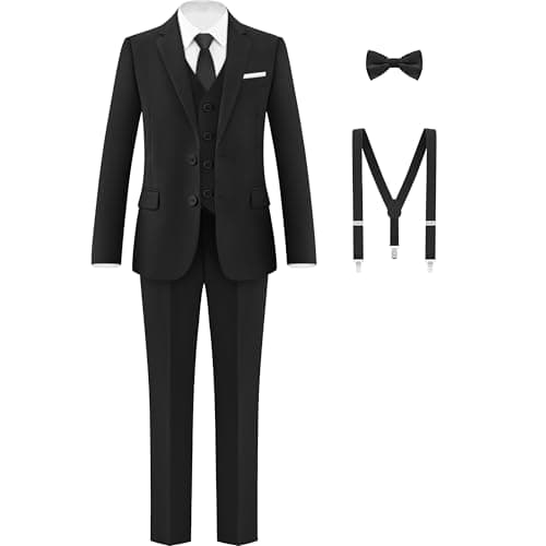 AmazingSea Boys Suit Black Slim Fit Formal Boys Suits Set Kids Suit Toddlers Youth Teen Boys Tuxedos Suit Size 12 - Image 1