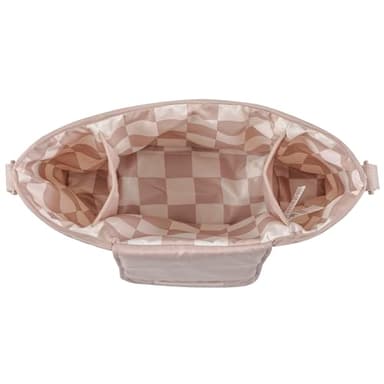 Tiny Twinkle Universal Stroller Organizer with Adjustable Strap - Waterproof Stroller Caddy Fits Baby Jogger,Nuna,Graco,Donna and Bugaboo Strollers（Beige Checkers） - Image 4