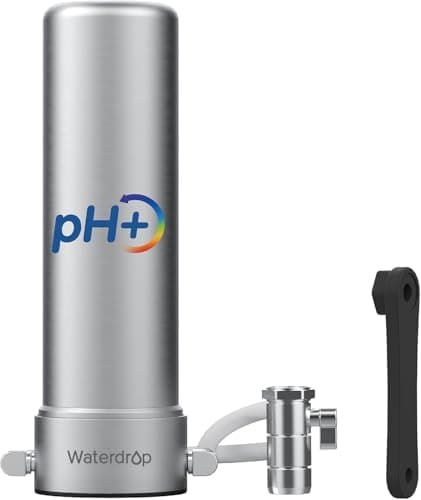 [Alkaline] Waterdrop Water Filter for Sink Faucet, NSF/ANSI 42 Certified Countertop Water Filter System, 5-Stage Stainless Steel Faucet, 8000 Gallons, Reduces 99% Chlorine, WD-CTF-04(1 Filter) - Image 1