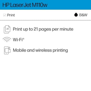 HP LaserJet M110w Wireless Black & White Printer, Print, Fast speeds, Easy setup, Mobile printing, Best-for-small teams - Image 2