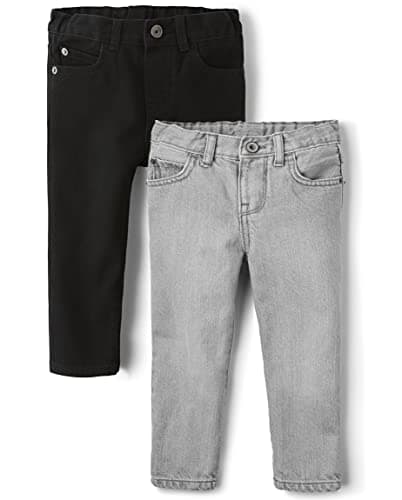 The Children's PlaceBaby Boysand Toddler Multipack Basic Skinny JeansBlack Wash/Dove Gray Wash 2-Pack12-18 Months - Image 1