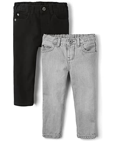 The Children's PlaceBaby Boysand Toddler Multipack Basic Skinny JeansBlack Wash/Dove Gray Wash 2-Pack12-18 Months - Image 1